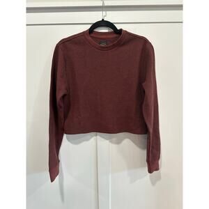 RVCA Burgundy Ribbed Long Sleeve Top